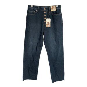 Sincerely Jules Mom Stovepipe Jean Womens JR Size 5 High Rise Button Fly Raw Hem